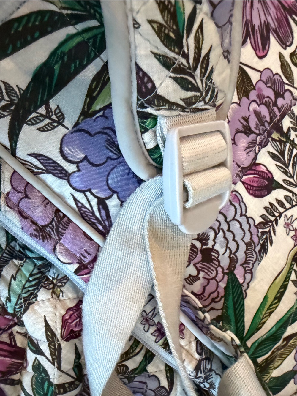 Vera Bradley Purple Floral Quilted Backpack multiple compartments - Picture 16 of 16